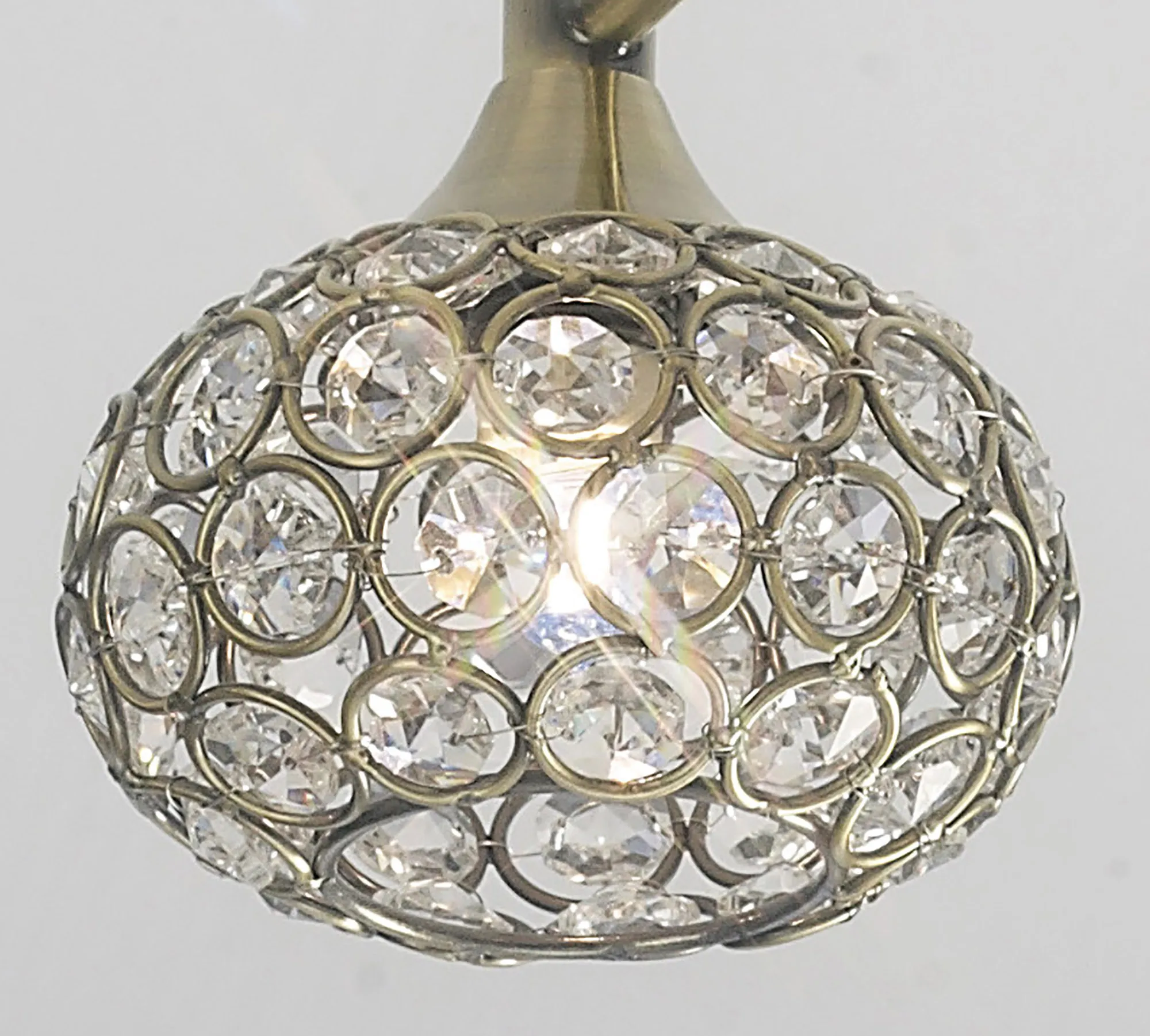 Cara Crystal Ceiling 8 Light Antique Brass IL30948  Diyas Cara Antique Brass